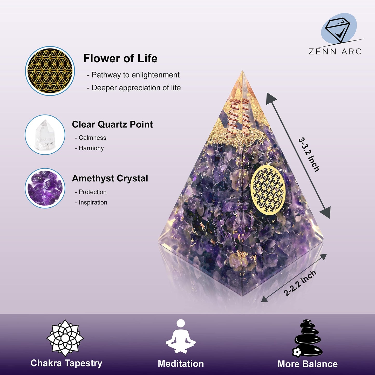 Orgone Pyramid Nubian Amethyst Positive Energy Generator