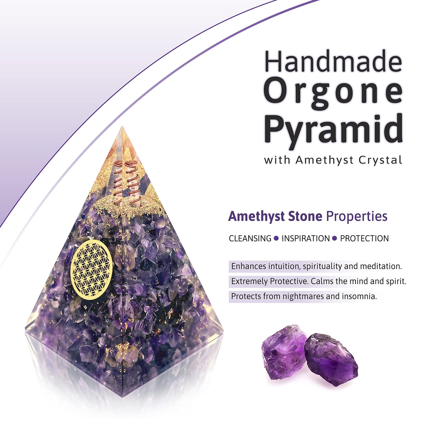 Orgone Pyramid Nubian Amethyst Positive Energy Generator