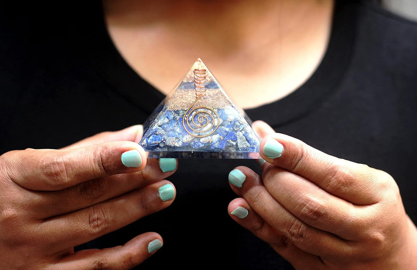 Lapis Lazuli Orgone Pyramid Crystal Orgonite Pendant